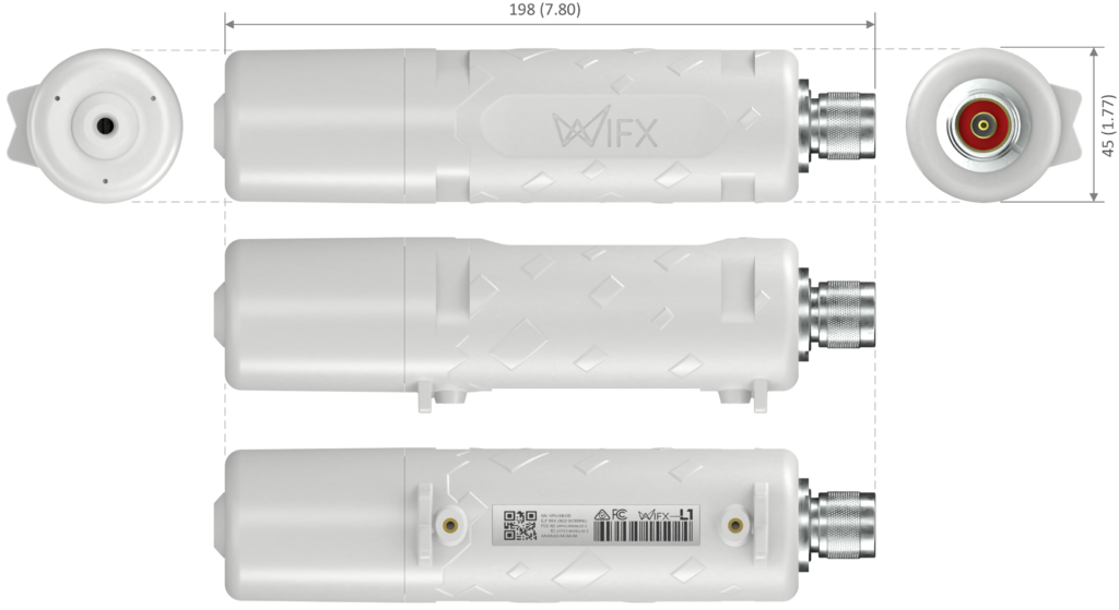 Vue des dimensions de la Wifx L1