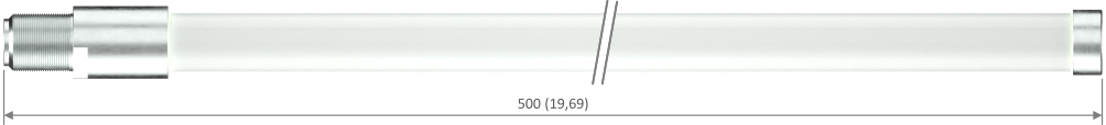 View of the 5 dBi outdoor antenna's dimensions